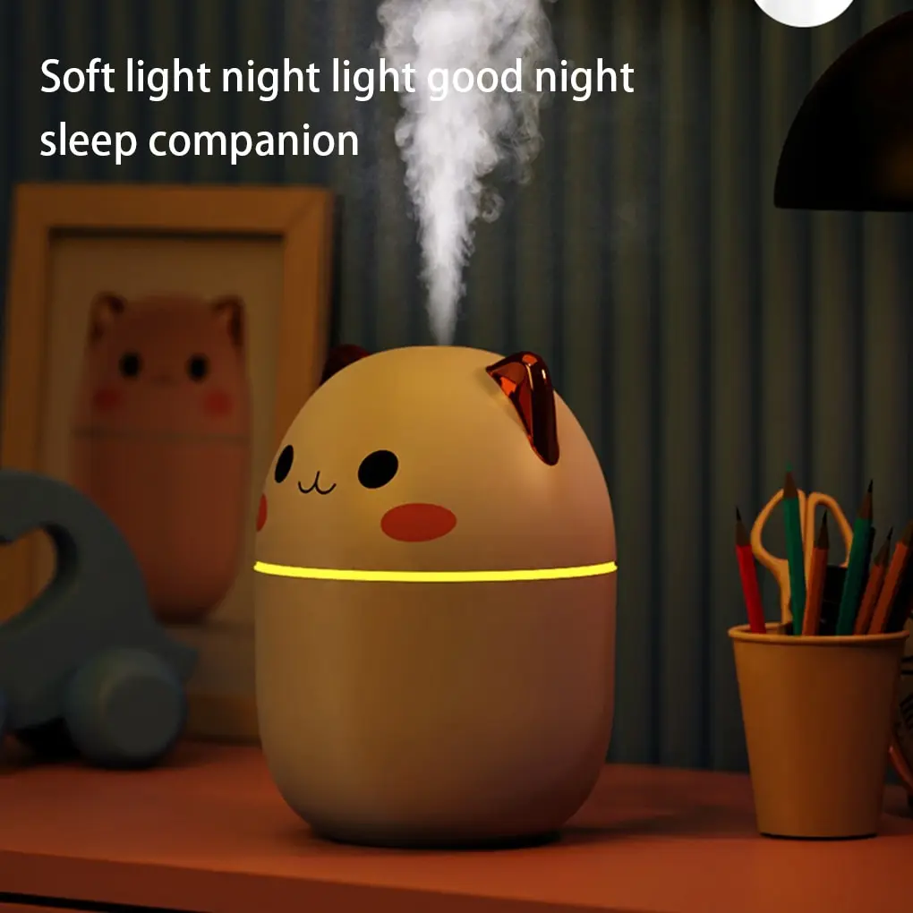 

250ml Air Humidifier Cute Kawaiil Aroma Diffuser With Night Light Cool Mist For Bedroom Home Car Plants Purifier Humificador