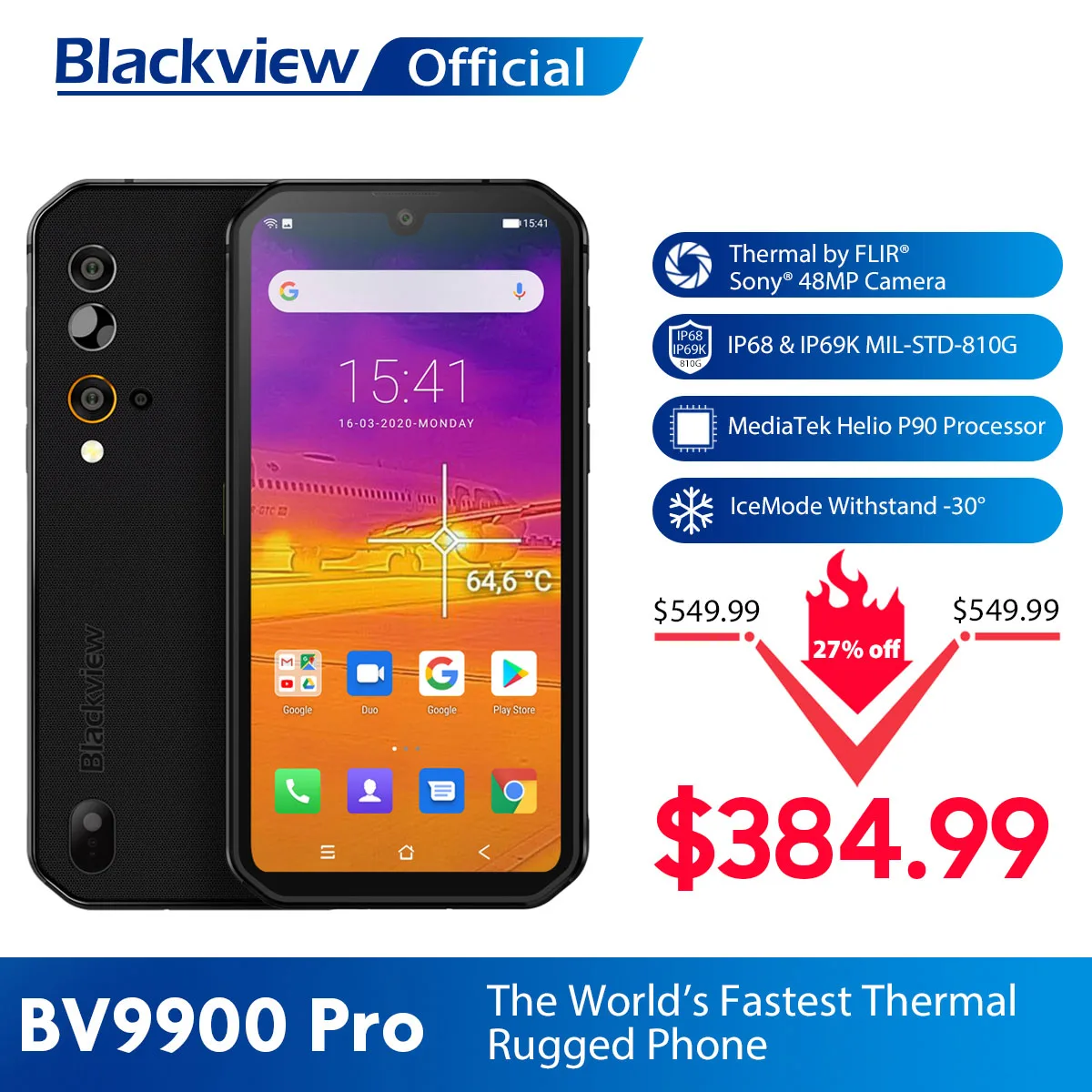 Blackview BV9900 Pro смартфон с восьмиядерным процессором Helio P90, ОЗУ 8 Гб, ПЗУ 128 ГБ, 48 МП
