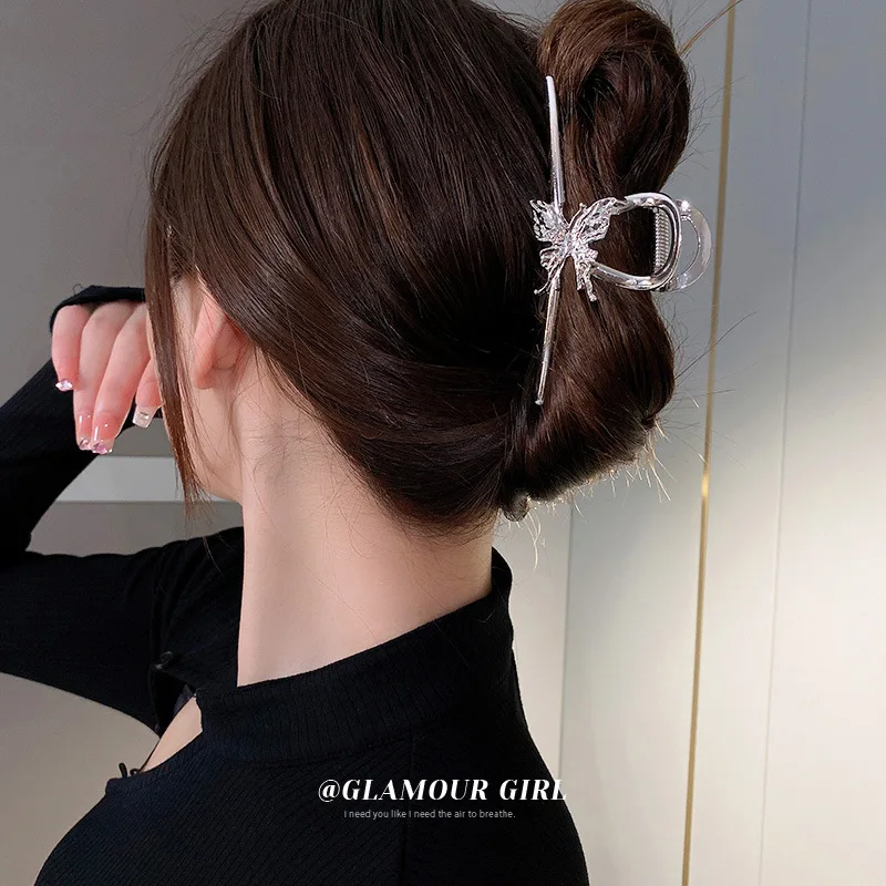 

Ins Cool Wind Metal Butterfly Grip Clip Back Head Curling Shark Niche Design Hair Accessories