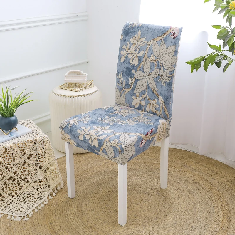 

Floral Printed Stretch Chair Cover for Dining Room Office Banquet Chair Protector Elastic Armchair Cover Chaise Chair Cover
