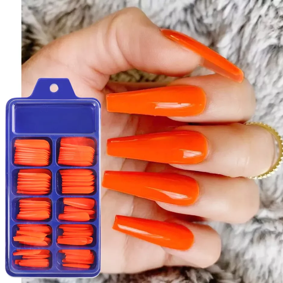 Накладные ногти 100 шт. набор для длинного прессования ногтей гроб балерина