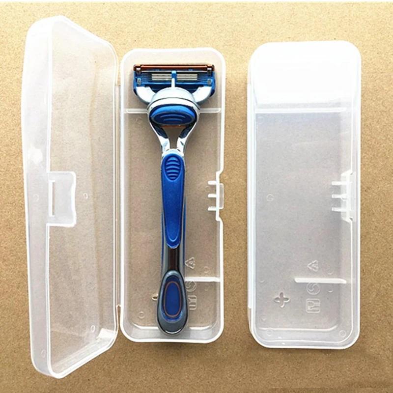 

Мужская бритвенная коробка, прозрачная пластиковая бритва, 1 шт. Портативный дорожный бритвенный станок, контейнер для бритья