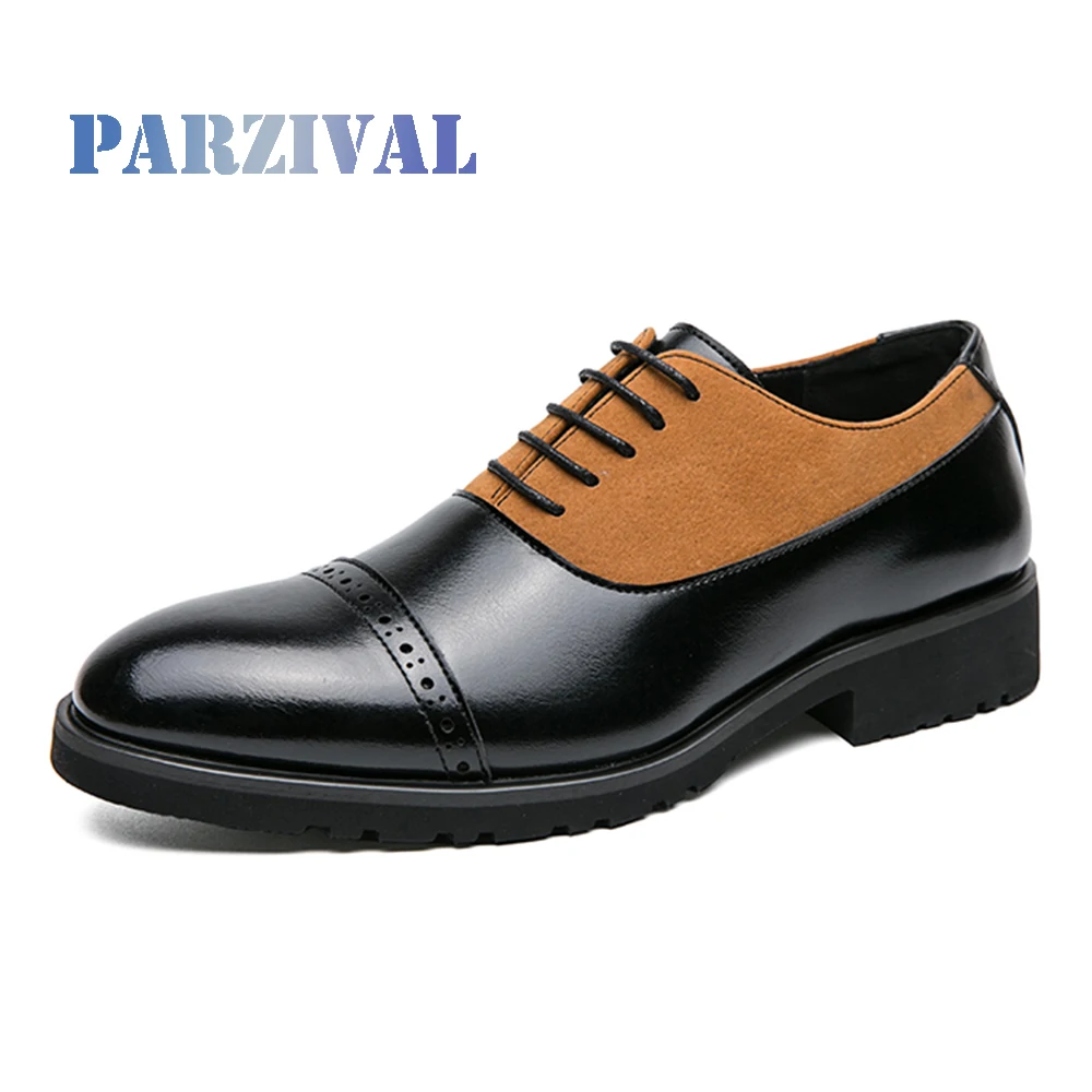 

PARZIVAL Office Men Dress Shoes Black Man Formal Shoes Leather Luxury pointed-toe Shoes Wedding Shoes Male Oxford Shoes Dress