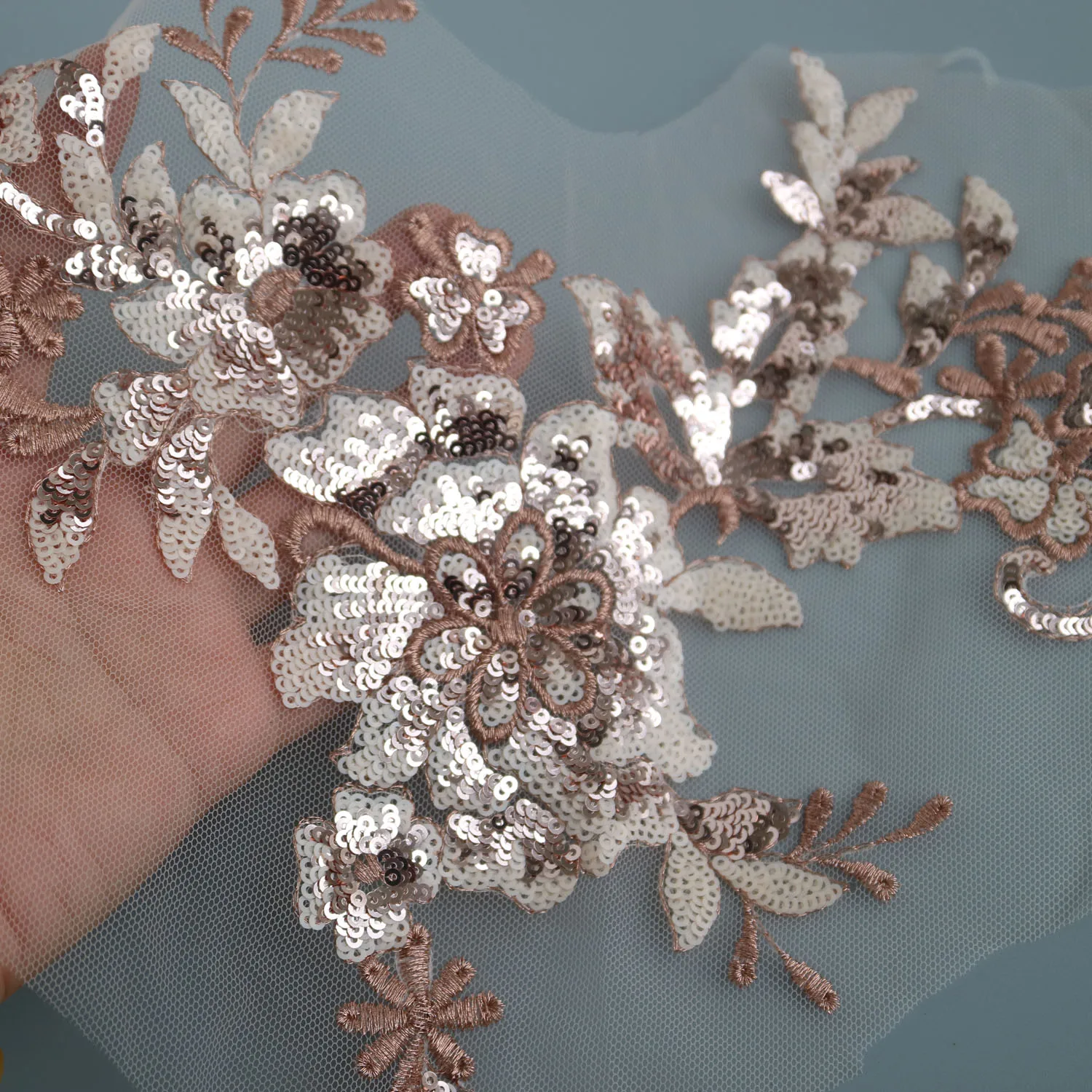 1 шт. 37*24 см большая вышитая аппликация с блестками кружевные тканевые аксессуары