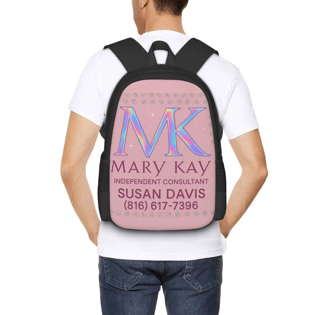 Фото Рюкзак Susan Davis Mary Kay, горячая распродажа, вместительный рюкзак для детей, школьная сумка, сумки через плечо для мужчин и женщин №2