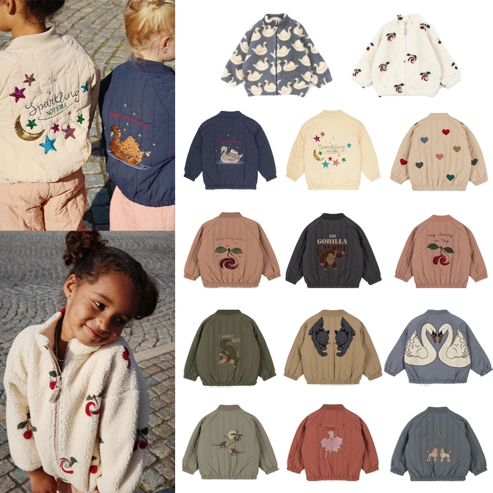 Детская флисовая куртка с мультяшным принтом