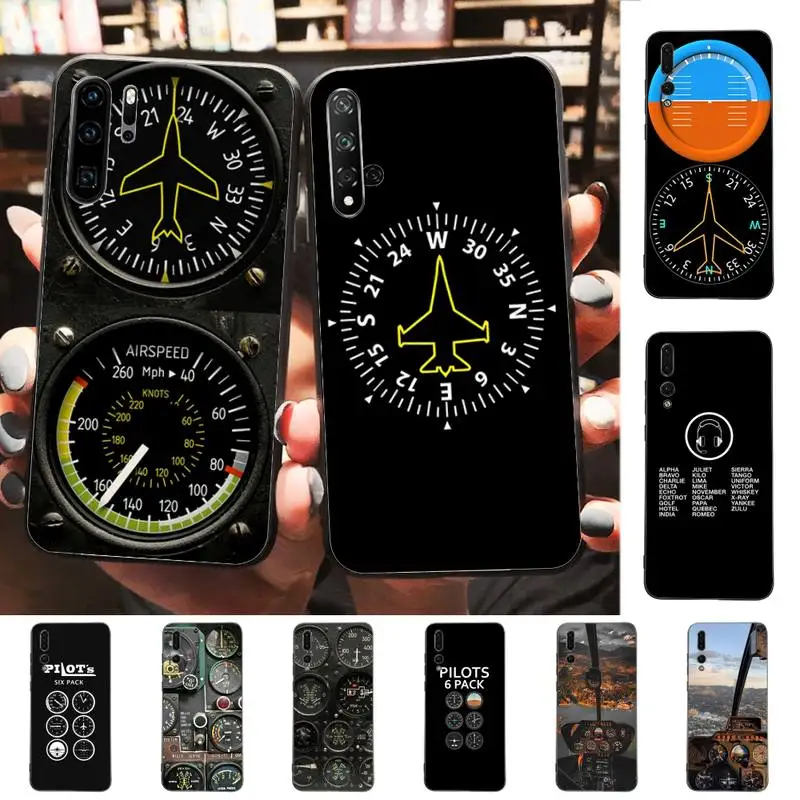 

Aviation Aeroplane Helicopter Cockpit Instrument Phone Case for Huawei P30 40 20 10 8 9 lite pro plus Psmart2019