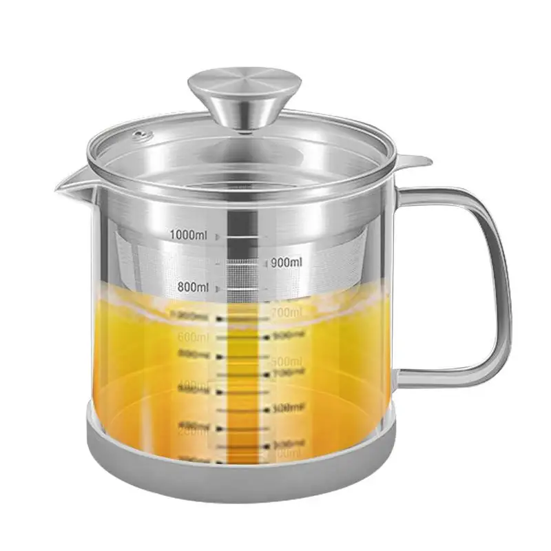 

Stainless Steel Oil Filter Stainless Steel Grease Container Portable Cooking Oil Fat Separator Bacon Grease Container With