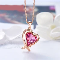 kose fashion personality love pendant mothers day necklace fashion simple all match crystal letter trend clavicle chain women