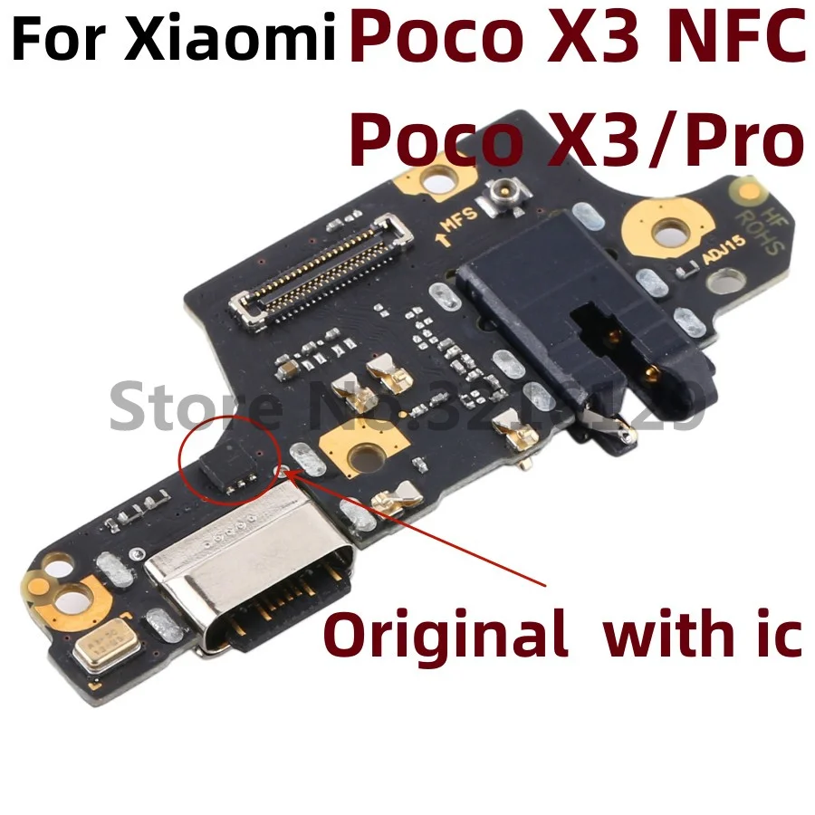Фото Для Xiaomi Pocophone Poco F1 X3 Pro NFC USB-док-станция, плата порта зарядки с разъемом для микрофона, гибкий кабель №1
