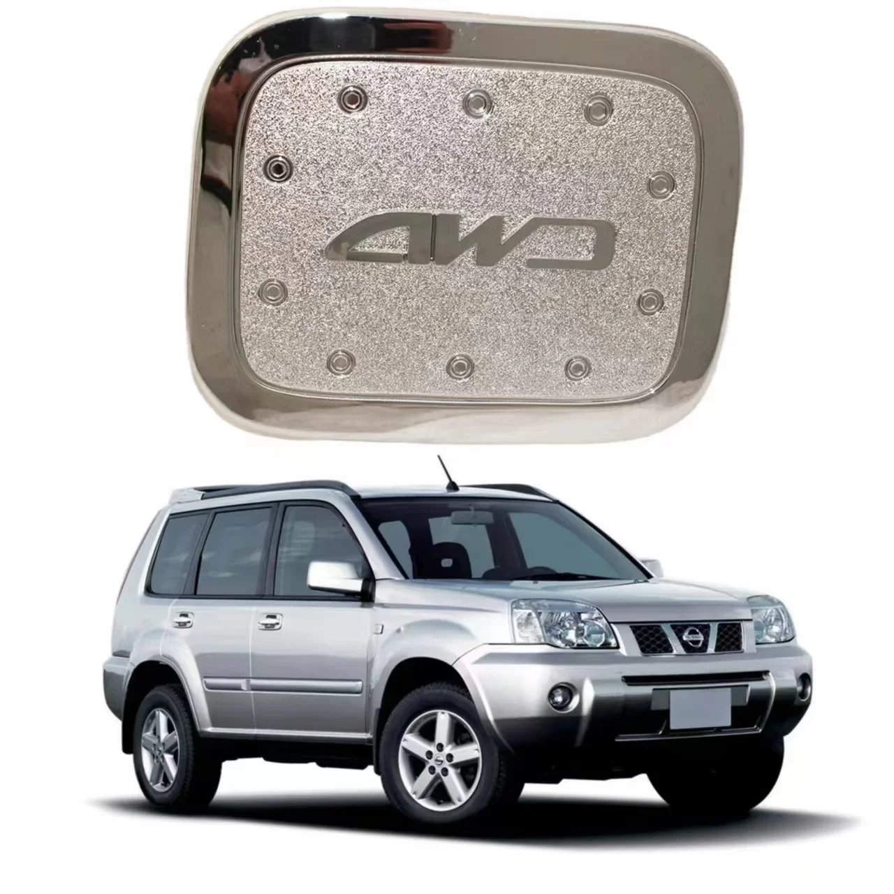 

Подходит для Nissan 2002-2007 X-trail T30 хромированный бак топливный орил крышка отделка полный комплект автостайлинг