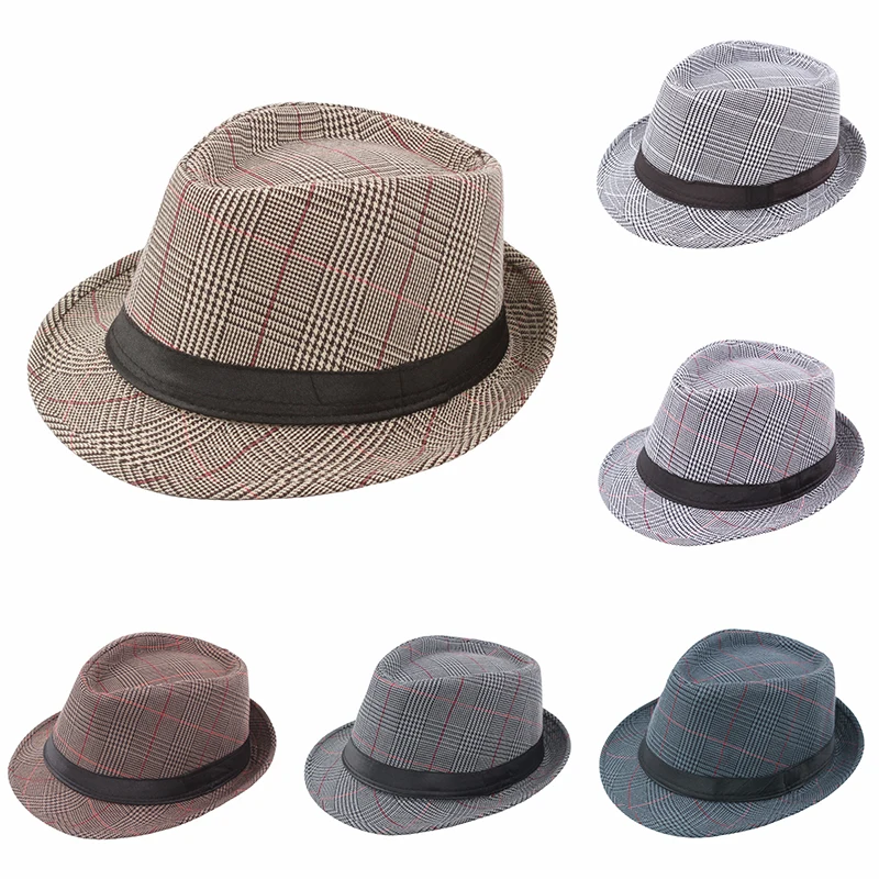 

2022 New Fashion Men's Hat Fedoras Cotton Linen Jazz Hat Trendy Adult Bowler Hat Classic Cowboy Panama Fedora hat Jazz hat