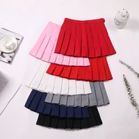 preppy style high waist solid pleated mini skirt women summer spring korean fashion cute white a line skirt skort clothes