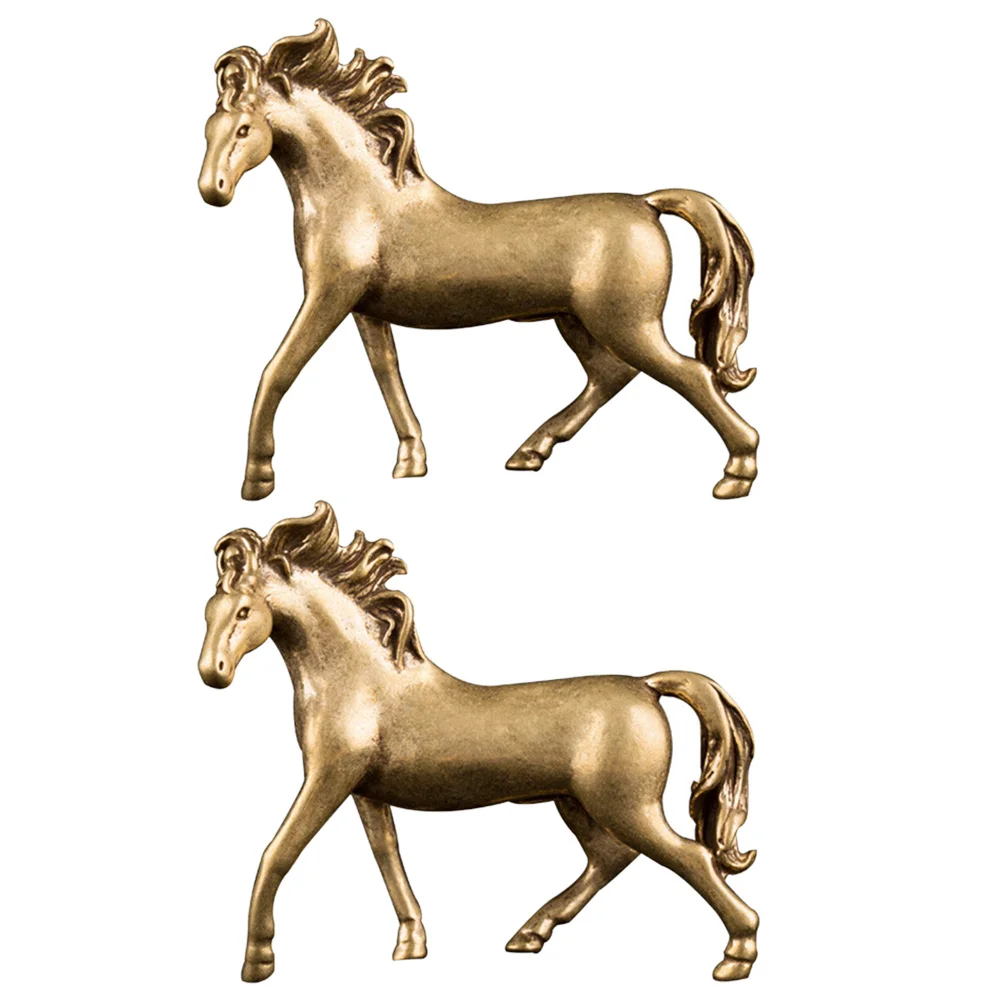 

Horse Statue Statues Figurines Brass Sculpturesfigurine Mini Decor Feng Goat Small Home Shui Golden Animal Outdoor Lucky