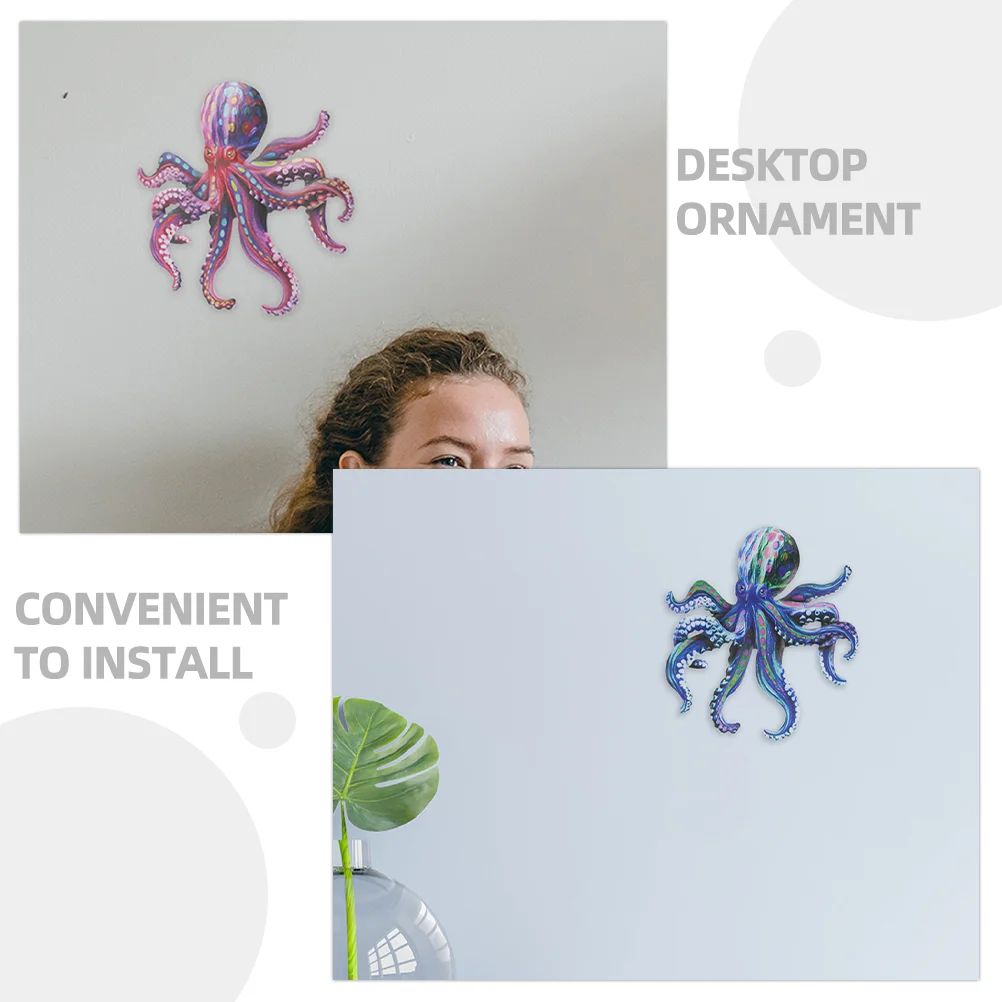 2 шт. цветной железный настенный кулон в виде осьминога декор уличные декорации