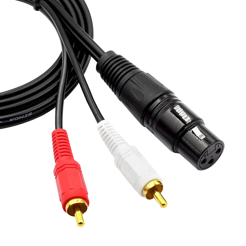 XLR 3Pin папа-2 x Phono RCA Plug адаптер Y разделитель соединительный кабель 1 папа-Двойной