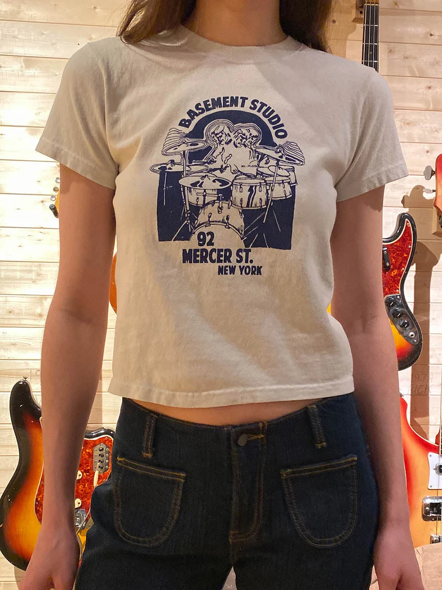 

Vintage Classic Band T-shirt Women 2023 Summer Letter Graphic Short Sleeve Soft Cotton T-shirts Women Retro Streetwear Crop Top