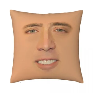 Nicolas Cage Face Throw Pillow Cushion Cover Polyester Throw Pillows Case on Sofa Home Living Room Car Seat Home Decor 45x45cm