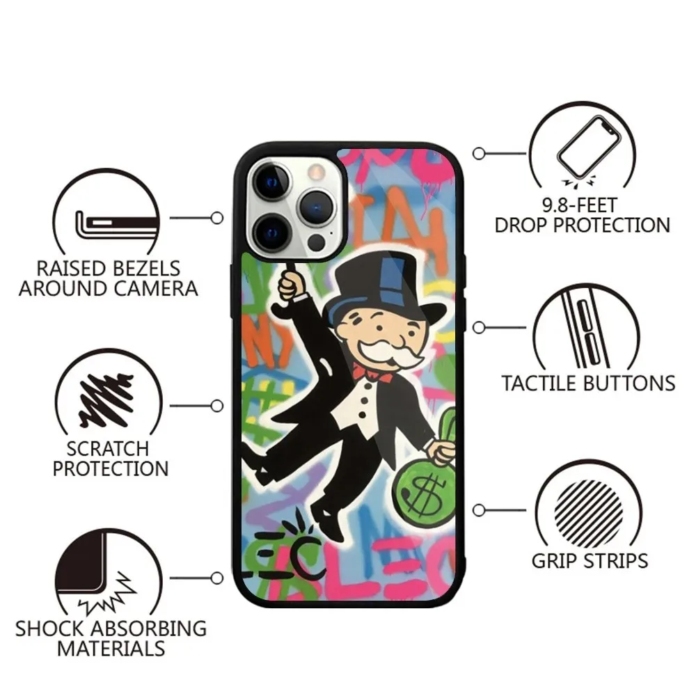 Монополический чехол для телефона Alec сильный магнит IPhone 15 14 13 Pro Max Plus 11 12 Mini