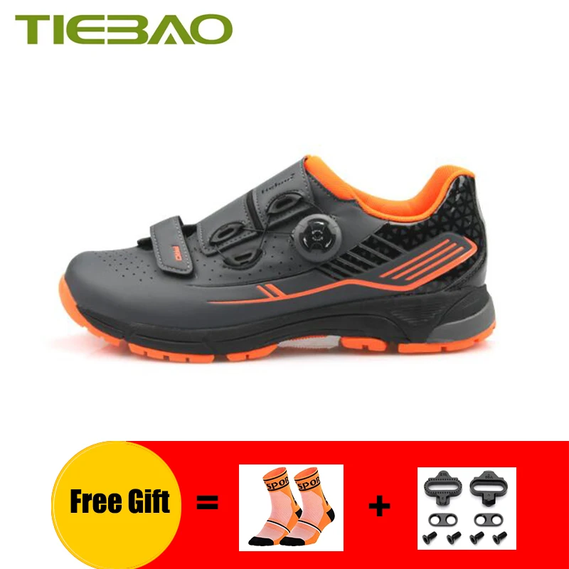 Tiebao Leisure Mountain Bike Shoes Breathable Self-Locking Men Women Athletic Cycling Sneakers Cleats Mtb Riding Flat Shoes