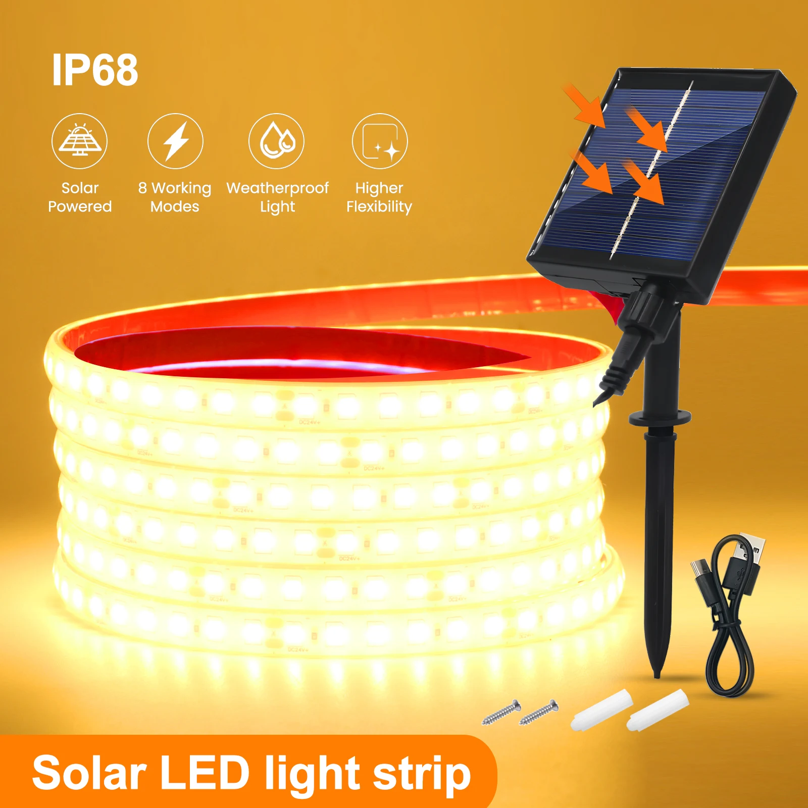 

Солнечная светодиодная лента HEGEHE IP68 120 LED/м