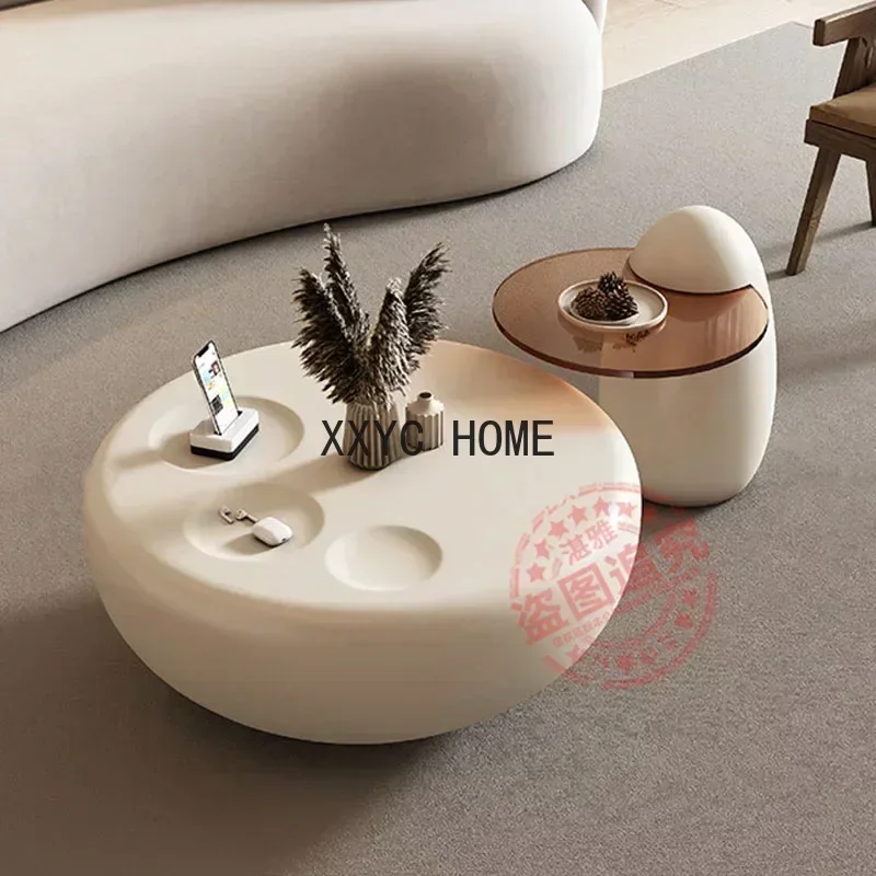 Minimalist Bedroom Side White Luxury Coffee Tables Round Design Table Basses Home Furniture