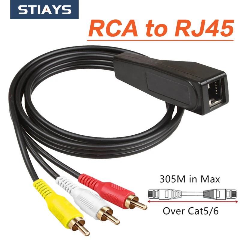 Сетевой удлинитель STIAYS RCA 3 5 мм стерео к Ethernet RJ45 штырь-гнездо аудиокабель через