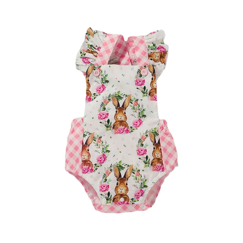 

Baby Crawl Suit Easter Onesie Rabbit Print Triangle Crawl Suit New Born Baby Items Baby Clothing Sets