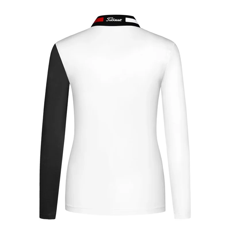 New Golf Dress Women's Top Long Sleeve Elastic Fast Dry Fashion Slim Fit Sports High Quality Breathable Polo Shirt