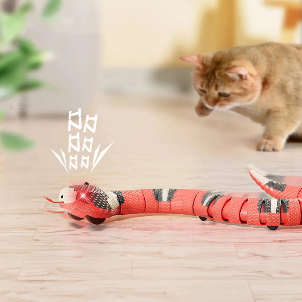 

Inteligente sensing snake cat brinquedos interativos elétricos para gatos carregamento usb acessórios do gato para cães de estim