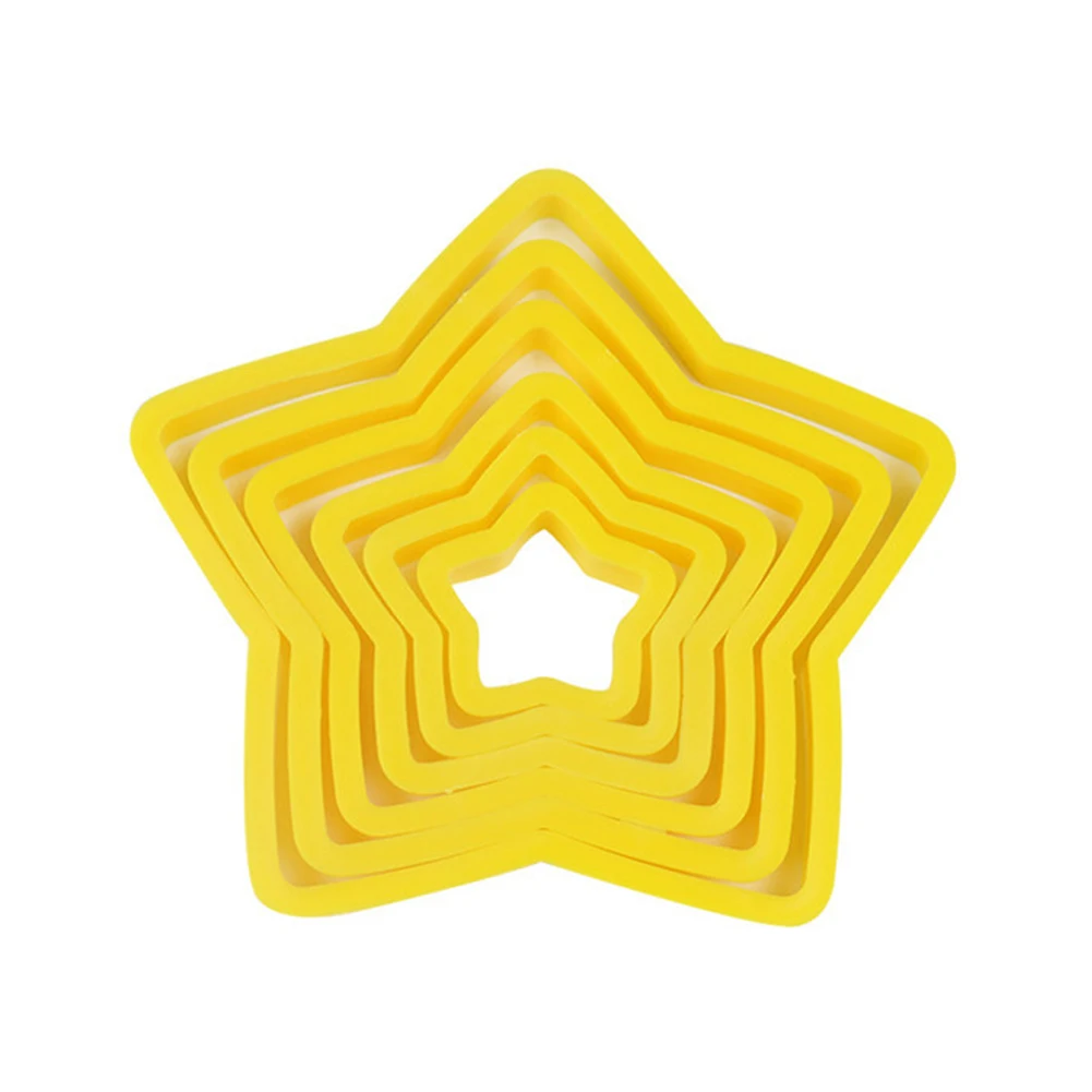 

6 Pcs Star Cookie Cutters Plastic Assorted Sizes Xmas Tree Biscuit Cake Molds Kitchen Cooking Baking DIY Baking Accessories