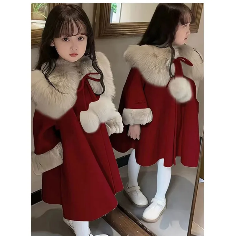 Пальто для девочек пальто зимняя одежда новый зарубежный стиль детская