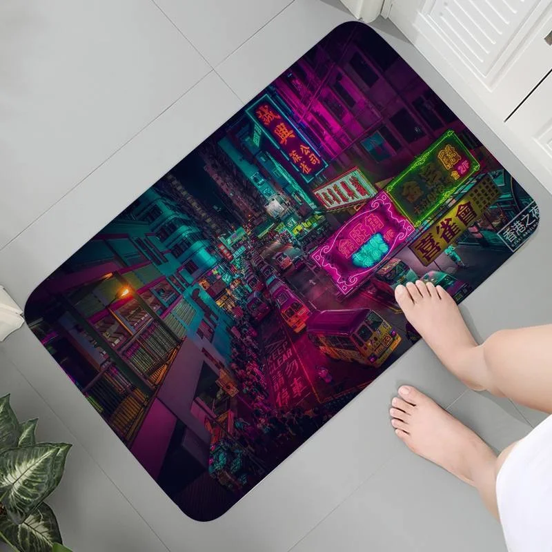 

Коврик для прихожей, фланелевый моющийся коврик, коврик для входной двери, коврики для гостиной, декоративные цветные неоновые коврики в ст...