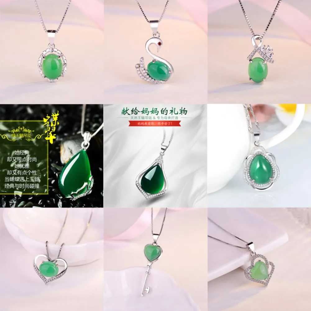 

Sterling Silver Necklace Female Chalcedony Pendant Silver Jewelry Mom Temperament Jewelry To Send Mother's Day Birthday Gift