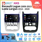 EKIY KK5 8 + 128G Android 2 Din Автомобильный мультимедийный радиоприемник для Renault Logan 1 Sandero 2009-2015 Dacia Duster Carplay Автомобильный GPS