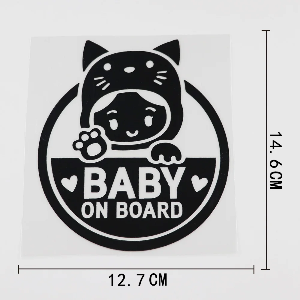 

12.7CM*14.6CM New Baby On Board For Car Windows Baby Girl Vinyl Car Sticker