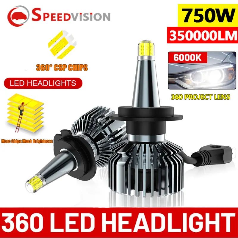 H7 LED CANBUS 360 для линз проектора 350000 LM H11 H1 H4 H8 Лампы фар HB3 9005 HB4 9006 Hir2 9012 Светодиодные