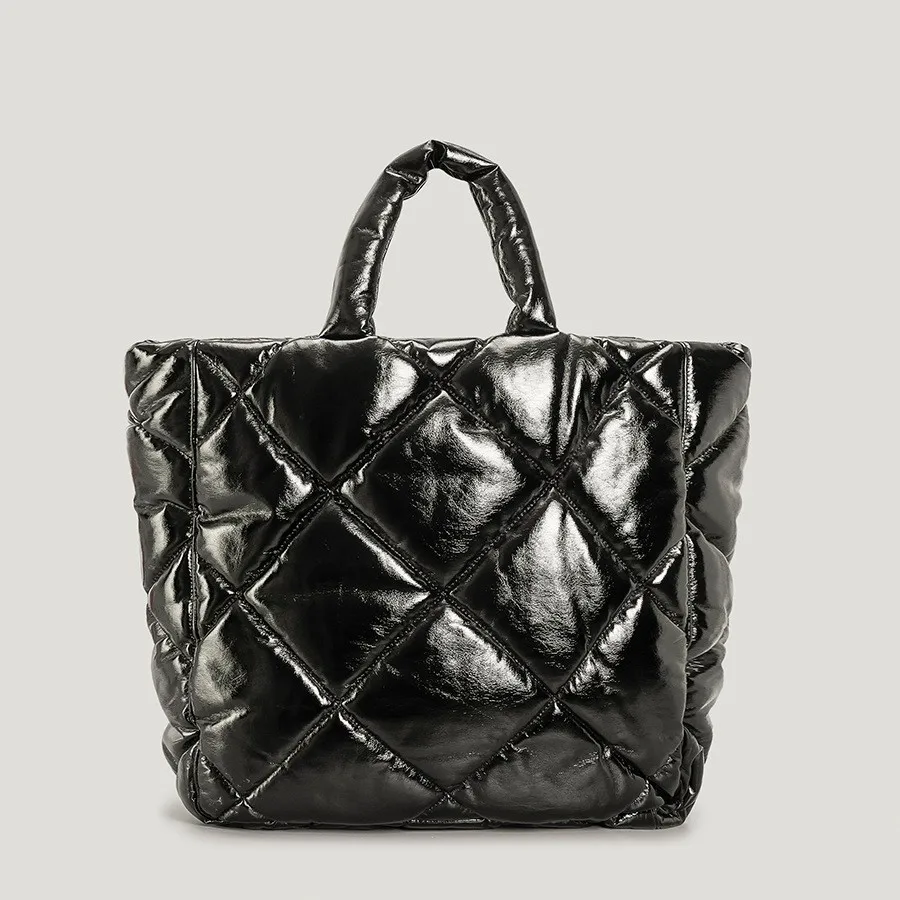 Solid Color Down Cotton Tote Bag Nylon Filled Women Handbag Ladies Shoulder Shopping Bags Luxury Designer Purses And Handbags Gg