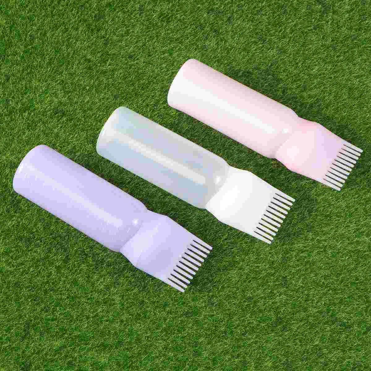 

3pcs Hair Dye Bottle Brush Hair Color Bottle Comb Root Comb Applicator Bottle for Hair Salon Coloring Dyeing