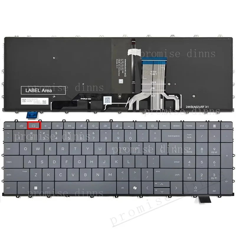 Новая клавиатура для ноутбука HP OmniBook X 17.3 дюйма 17-dd, американская раскладка, с подсветкой (art.: 3920dc950aafe) - 3920dc950aafe