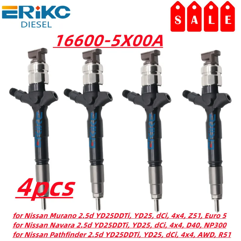 Фото 4 шт. 16600-5X00A для Nissan Murano/Navara/Pathfinder 2.5d, дизельный инжектор Common Rail 166005X00A, 4 шт. №2