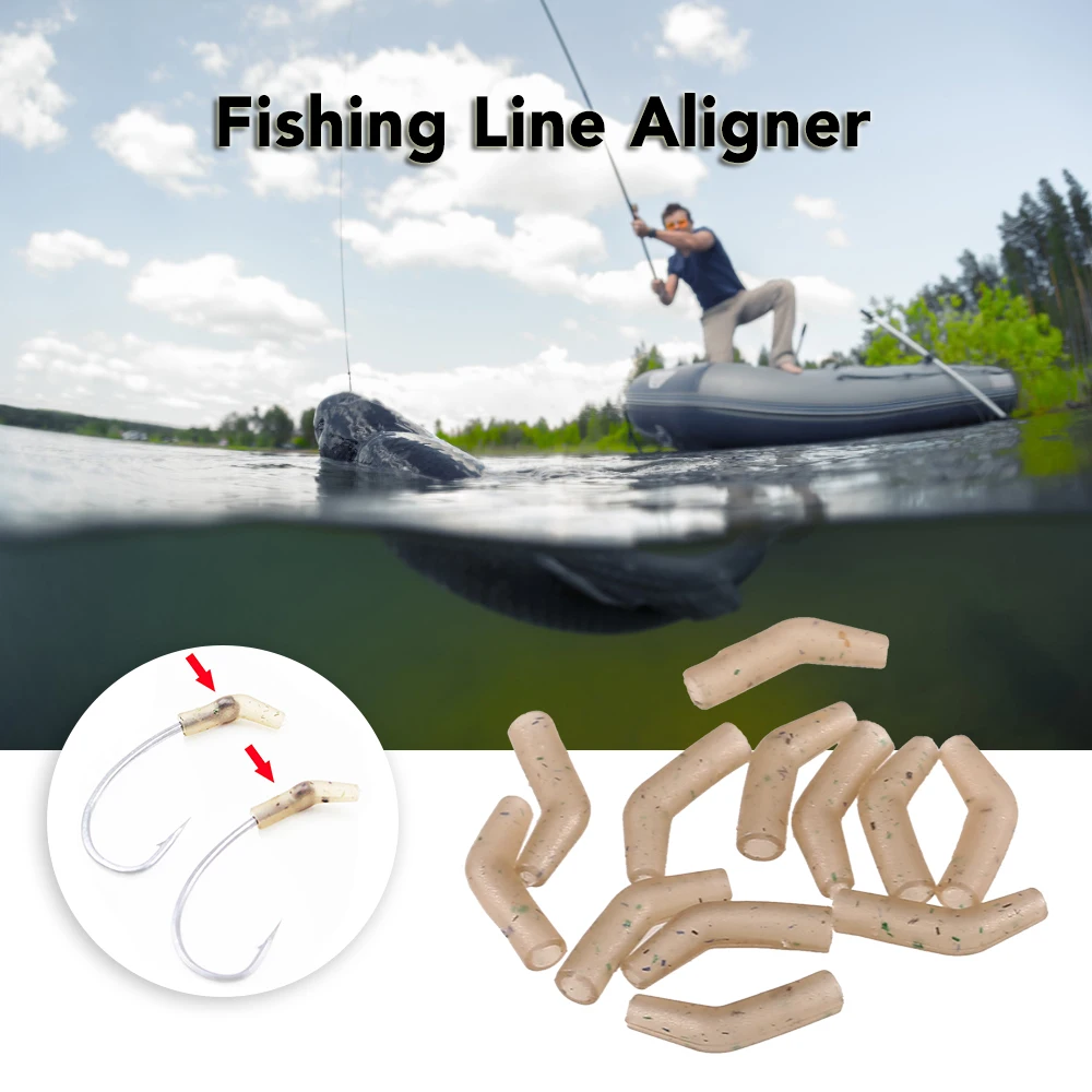 

30 / 50 / 100 PCS Fishing Line Aligner Hook Sleeves Bent Hook Aligner Carp Fishing Hair Rig Accessory