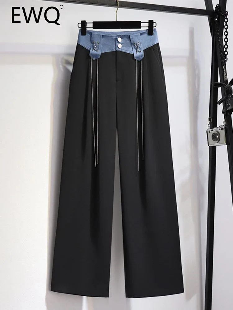 

Женские джинсовые брюки в стиле пэчворк, с завышенной талией