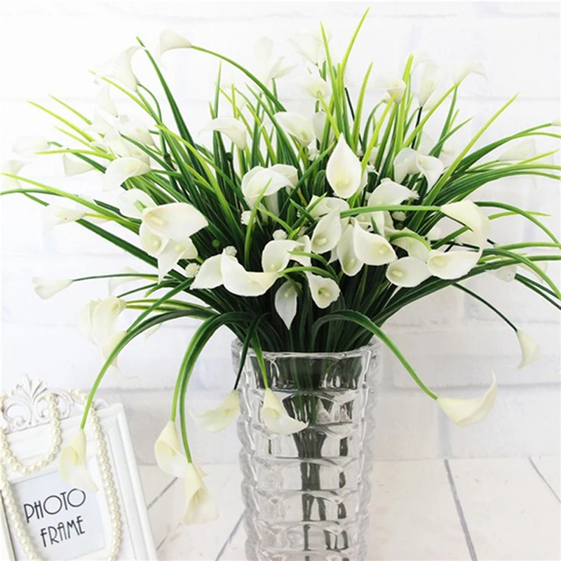 

Artificial Lily Tulip Fake Flowers False Plastic Outdoor Plants Garden AT Calla Lily Bouquet For Wedding Bouquet Bridal Flower H