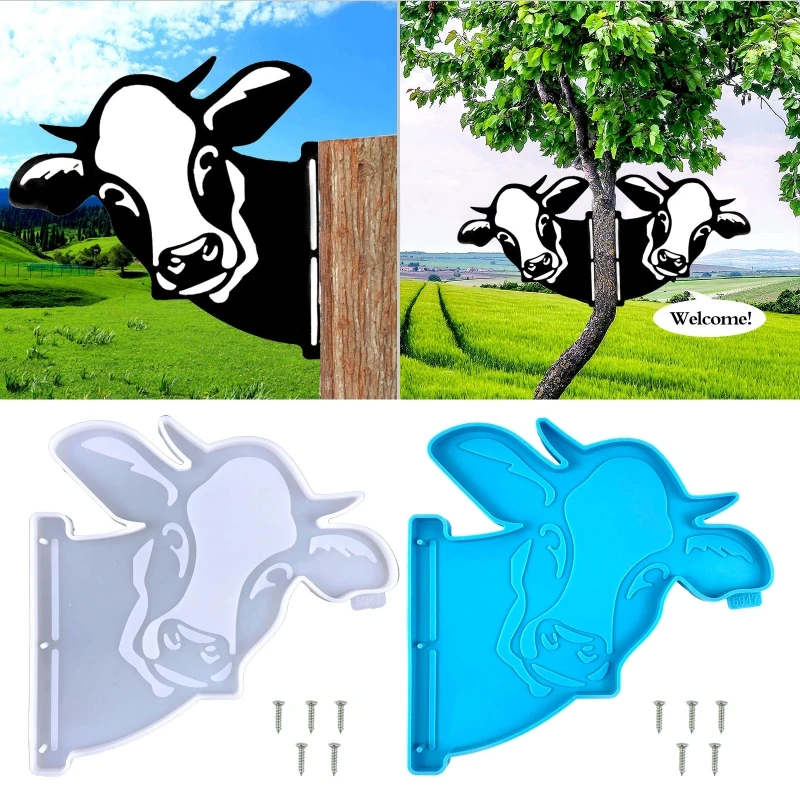 

1 Pc Bull Head Shape Silicone Mold DIY Epoxy Resin Casting Mold Farm Cow Head Hanging Pendant Mold Ornament for DIY Crafts