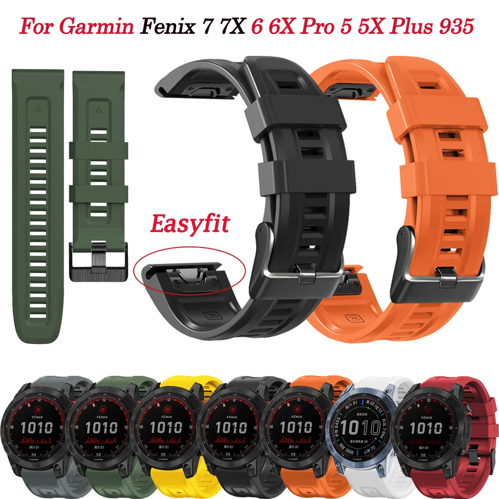 

Ремешок силиконовый для Garmin Fenix 7X 7 6 6X Pro/EPIX/5 5X Plus 3HR 935 945