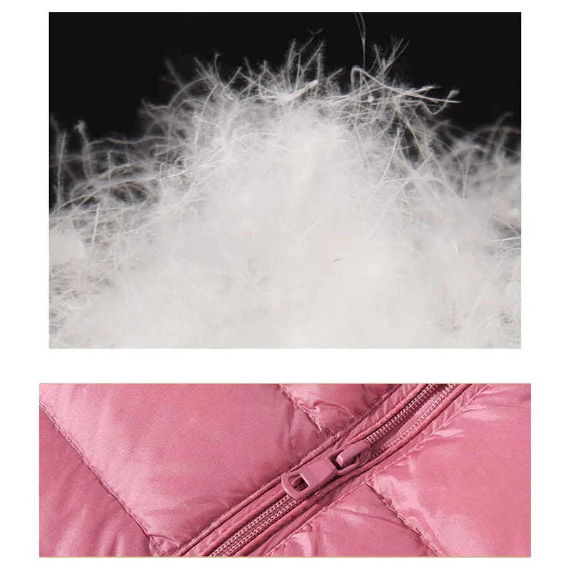 New New Lightweight Solid Color Women's Down Vest Short Vest Standing Collar Vest Lightweight 90% White Duck Down Coats Jacket