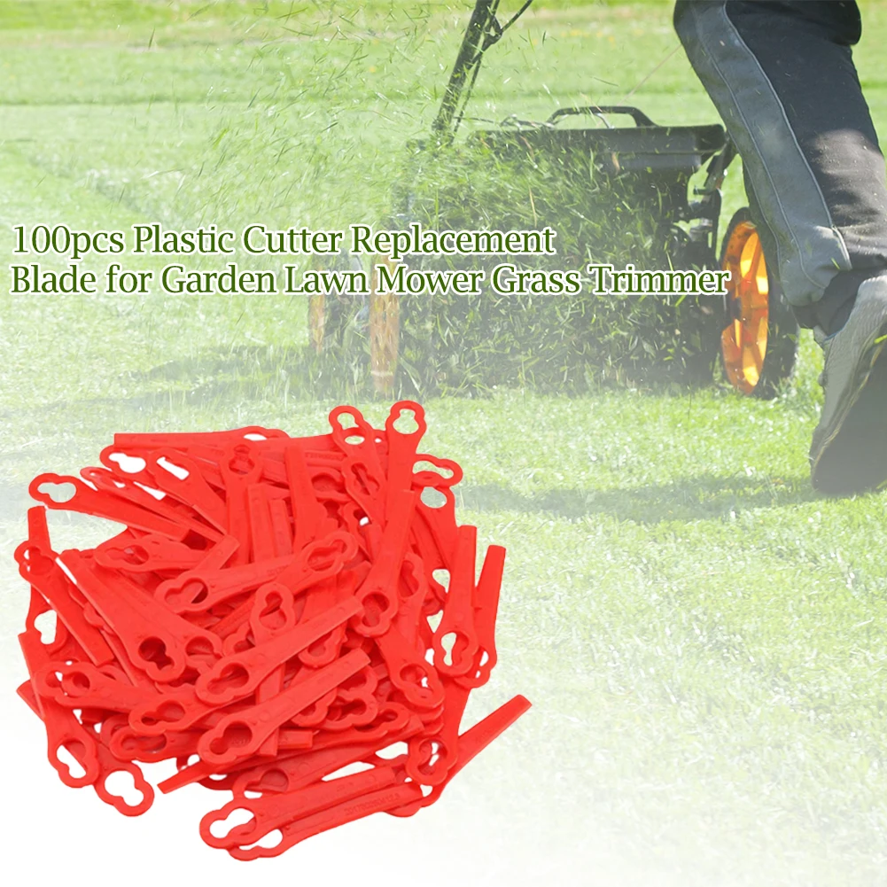 

100pcs Grass Trimmer Plastic Brush Cutter Blades Garden Trimmer Replacement Part Garden Tools for FRT18A FRT18A1 46155 FRT20A1
