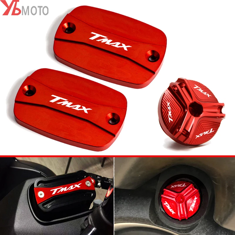 

For Yamaha TMAX 500 530 SX DX 2017 2018 TECH MAX TMAX 560 2022 t-max tmax530 Motorcycle Brake Fluid Reservoir Cap Oil Tank Cover