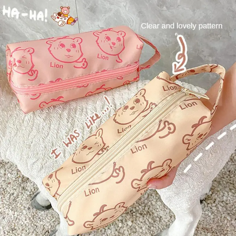 

School Supplies Storage Bag Portable Handheld Handheld Pencil Case Fashionable Suitable For Travel Makeup And Wash Bag Cartoon